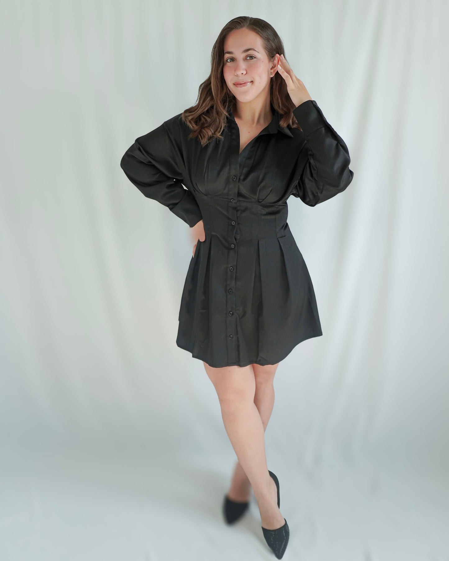 Satin Dreams Shirt Dress